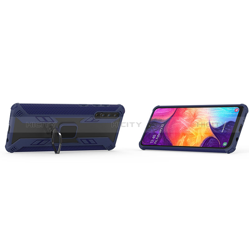 Funda Bumper Silicona y Plastico Mate Carcasa con Magnetico Anillo de dedo Soporte KC6 para Samsung Galaxy A50S