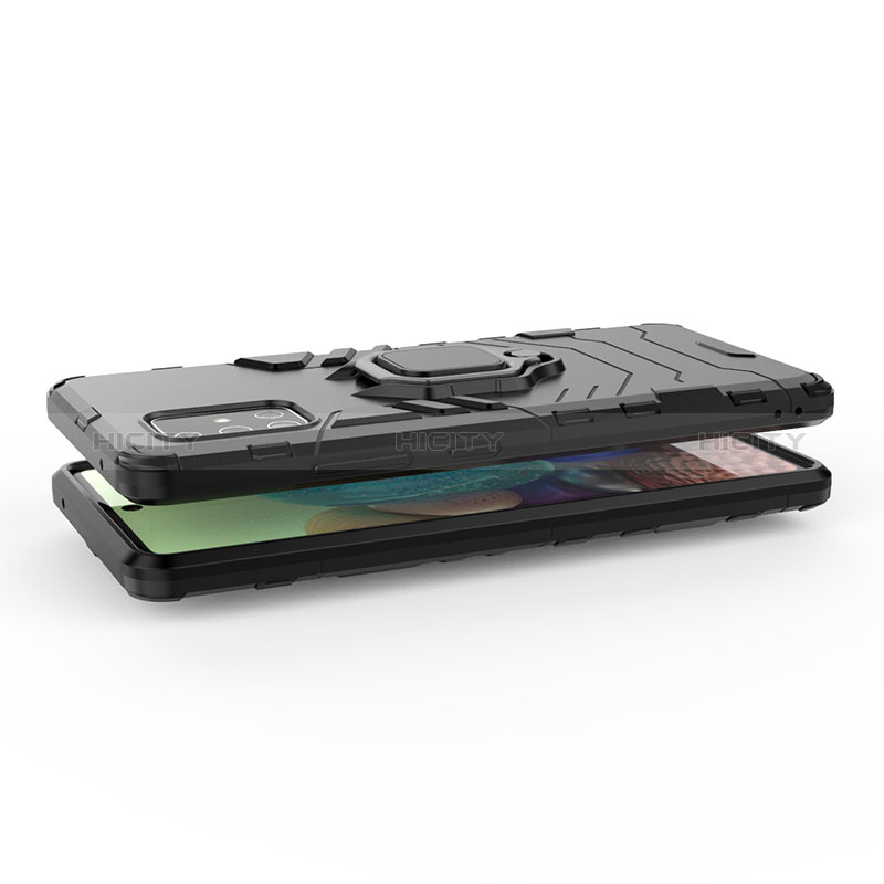 Funda Bumper Silicona y Plastico Mate Carcasa con Magnetico Anillo de dedo Soporte KC6 para Samsung Galaxy A71 4G A715