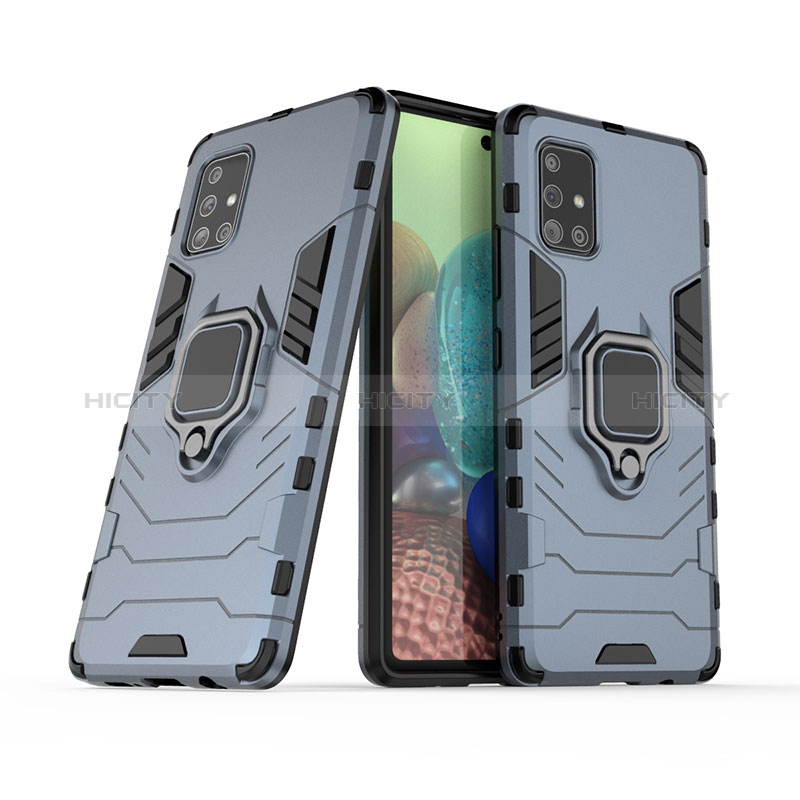 Funda Bumper Silicona y Plastico Mate Carcasa con Magnetico Anillo de dedo Soporte KC6 para Samsung Galaxy A71 5G