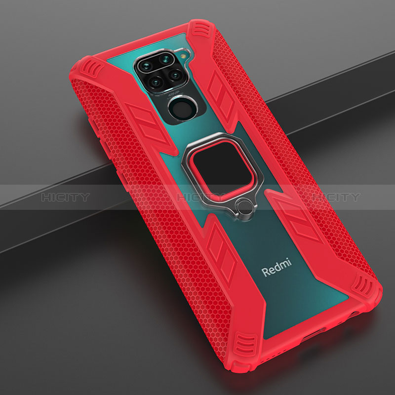 Funda Bumper Silicona y Plastico Mate Carcasa con Magnetico Anillo de dedo Soporte KC6 para Xiaomi Redmi 10X 4G