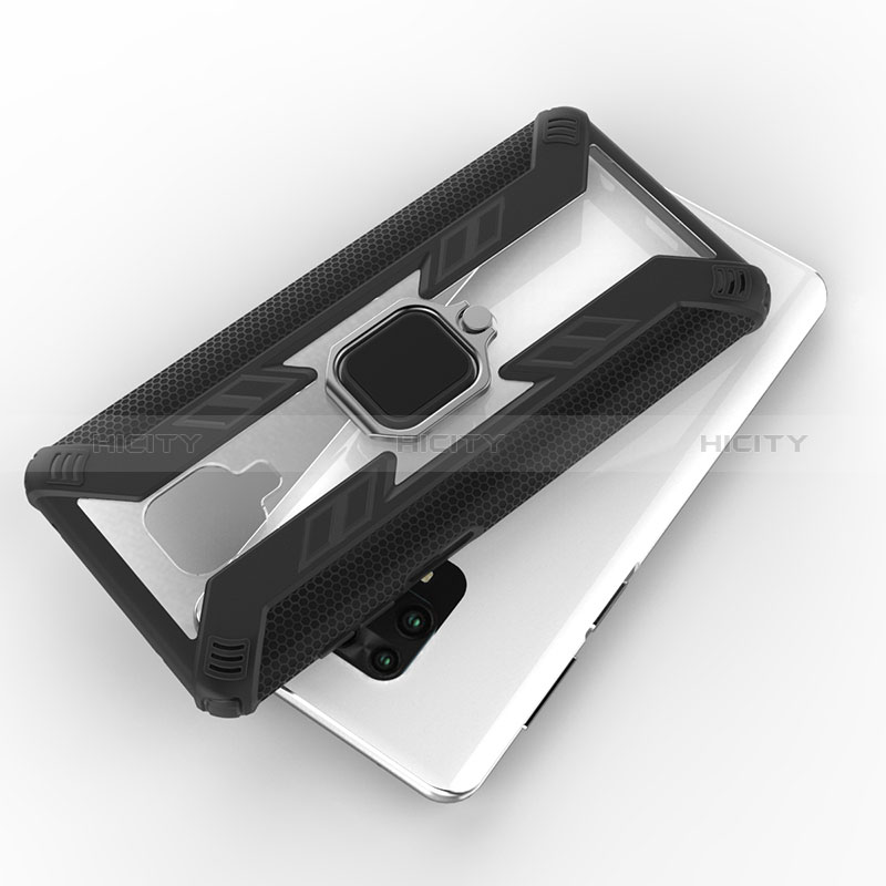 Funda Bumper Silicona y Plastico Mate Carcasa con Magnetico Anillo de dedo Soporte KC6 para Xiaomi Redmi Note 9 Pro