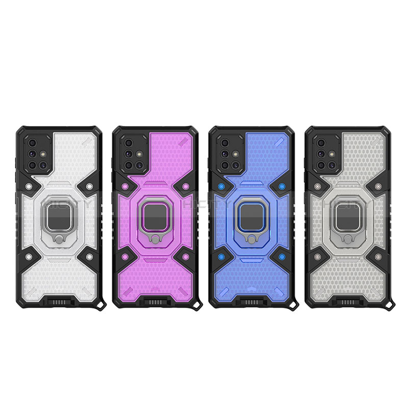 Funda Bumper Silicona y Plastico Mate Carcasa con Magnetico Anillo de dedo Soporte KC7 para Samsung Galaxy A71 5G