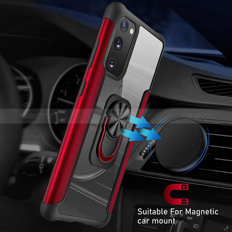 Funda Bumper Silicona y Plastico Mate Carcasa con Magnetico Anillo de dedo Soporte LK1 para Samsung Galaxy S20 FE 5G