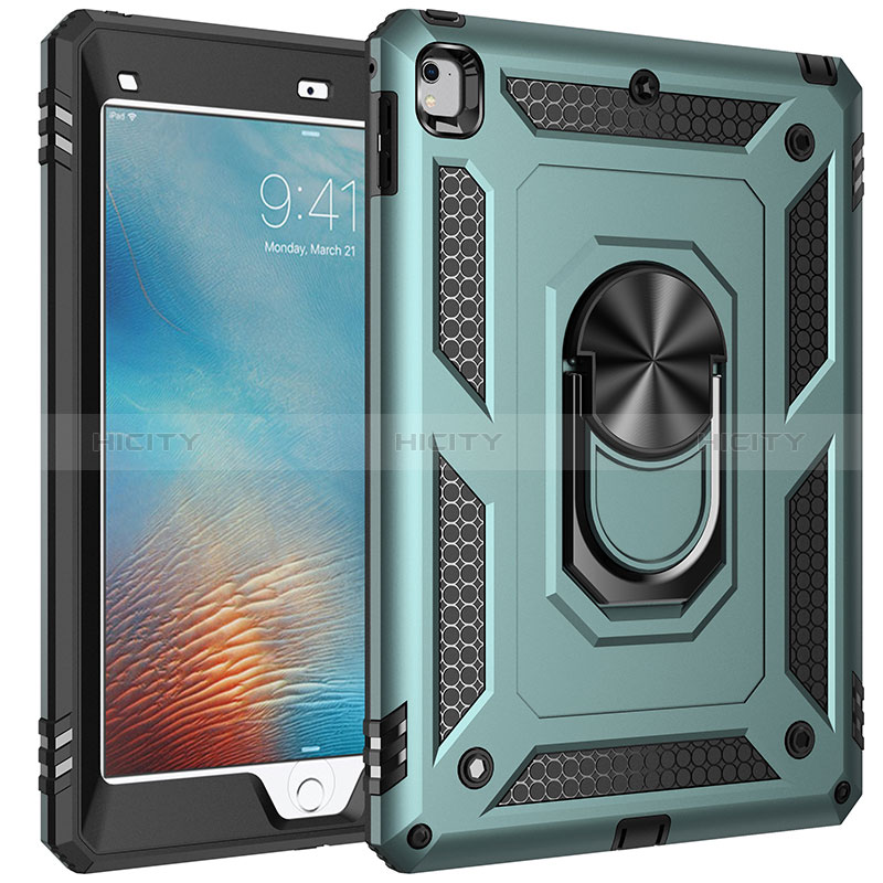 Funda Bumper Silicona y Plastico Mate Carcasa con Magnetico Anillo de dedo Soporte MQ1 para Apple iPad Air 2