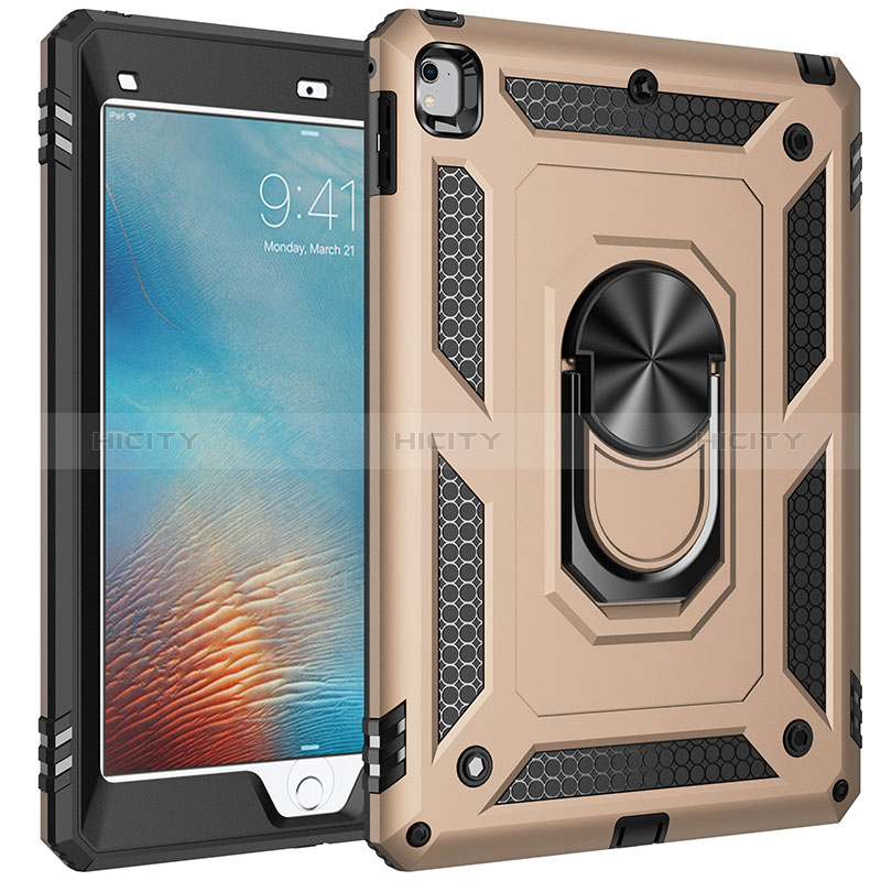 Funda Bumper Silicona y Plastico Mate Carcasa con Magnetico Anillo de dedo Soporte MQ1 para Apple iPad Air 2