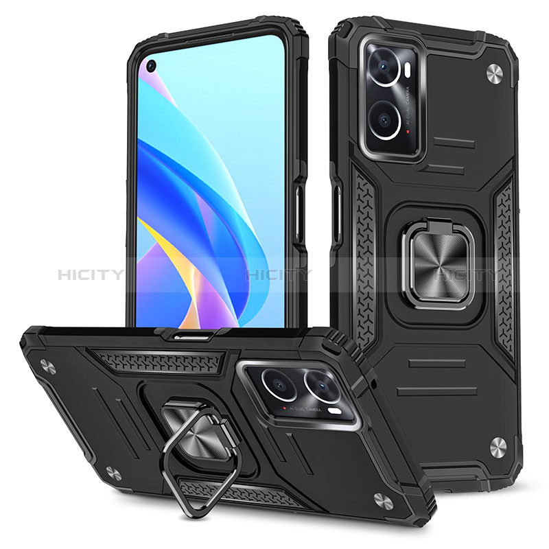 Funda Bumper Silicona y Plastico Mate Carcasa con Magnetico Anillo de dedo Soporte MQ1 para Oppo A76