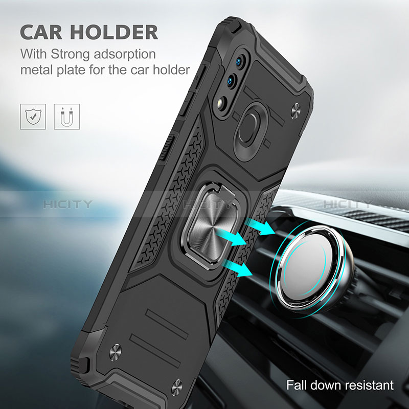 Funda Bumper Silicona y Plastico Mate Carcasa con Magnetico Anillo de dedo Soporte MQ1 para Samsung Galaxy A20