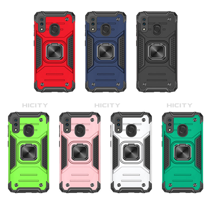 Funda Bumper Silicona y Plastico Mate Carcasa con Magnetico Anillo de dedo Soporte MQ1 para Samsung Galaxy A20