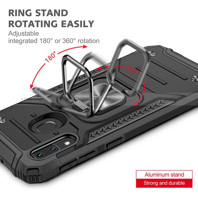 Funda Bumper Silicona y Plastico Mate Carcasa con Magnetico Anillo de dedo Soporte MQ1 para Samsung Galaxy A20e