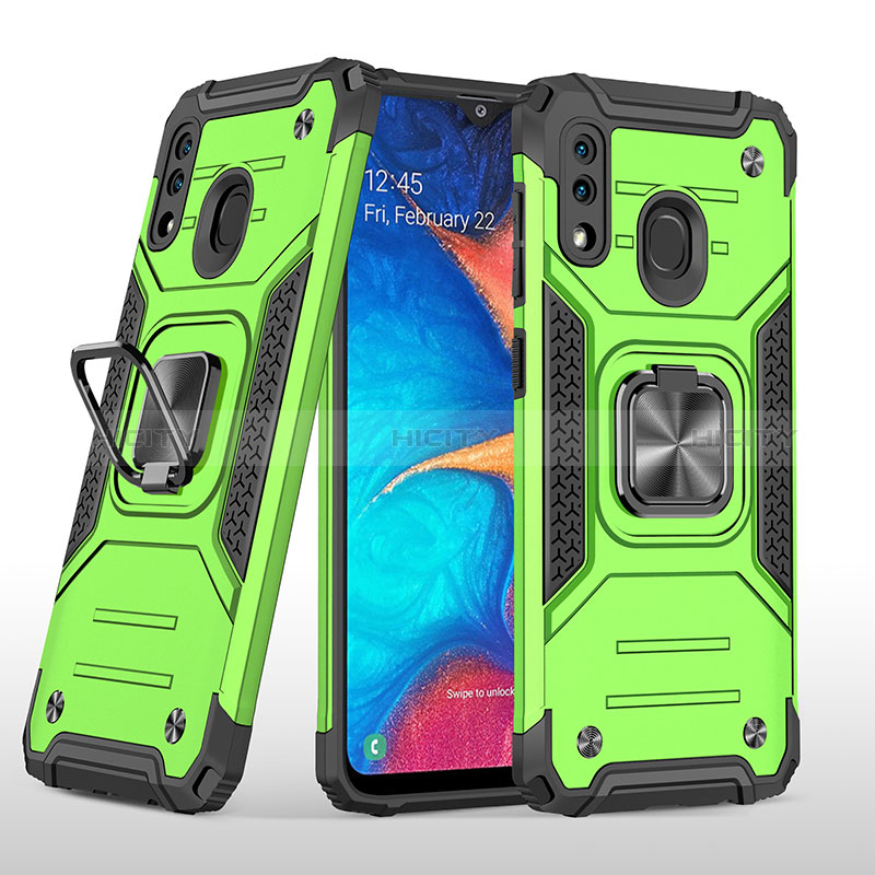 Funda Bumper Silicona y Plastico Mate Carcasa con Magnetico Anillo de dedo Soporte MQ1 para Samsung Galaxy A30