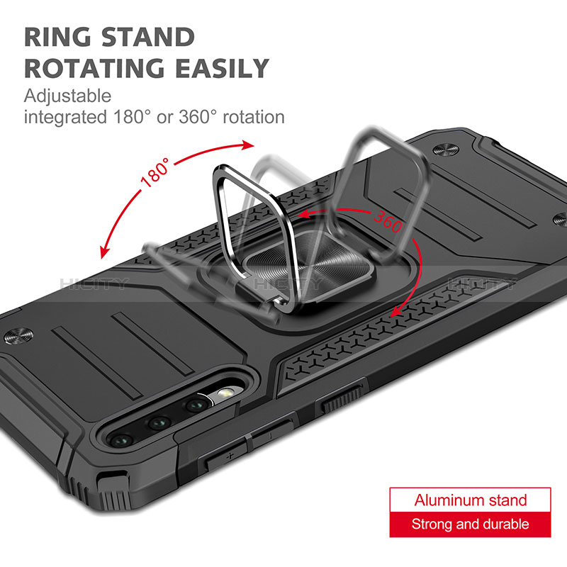 Funda Bumper Silicona y Plastico Mate Carcasa con Magnetico Anillo de dedo Soporte MQ1 para Samsung Galaxy A50