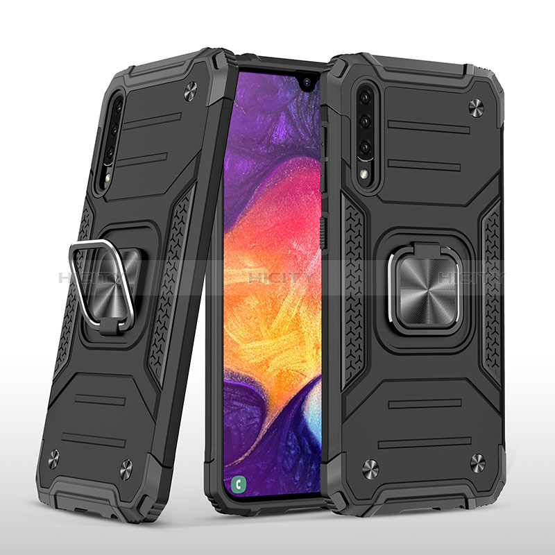 Funda Bumper Silicona y Plastico Mate Carcasa con Magnetico Anillo de dedo Soporte MQ1 para Samsung Galaxy A50S