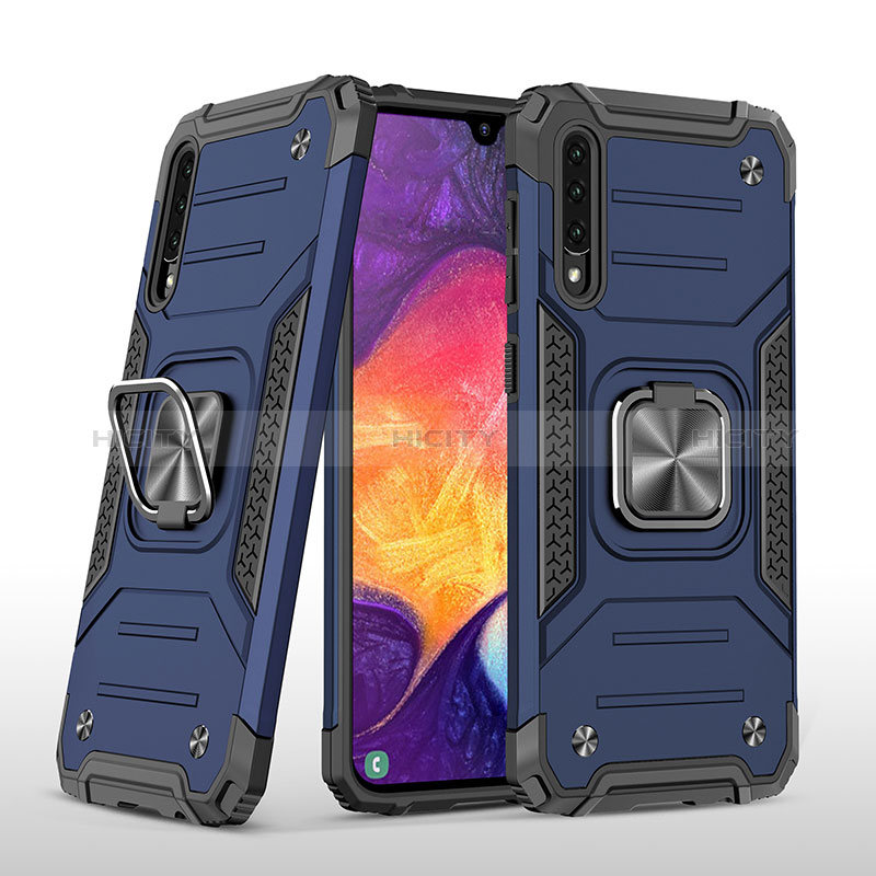 Funda Bumper Silicona y Plastico Mate Carcasa con Magnetico Anillo de dedo Soporte MQ1 para Samsung Galaxy A50S