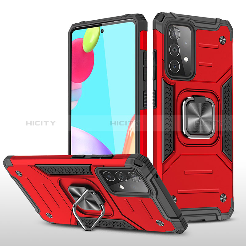 Funda Bumper Silicona y Plastico Mate Carcasa con Magnetico Anillo de dedo Soporte MQ1 para Samsung Galaxy A52s 5G