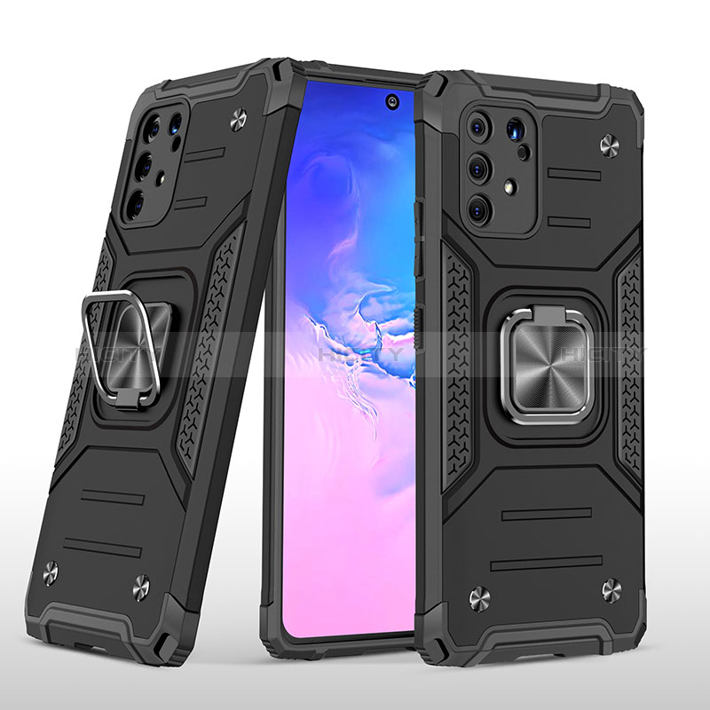 Funda Bumper Silicona y Plastico Mate Carcasa con Magnetico Anillo de dedo Soporte MQ1 para Samsung Galaxy A91