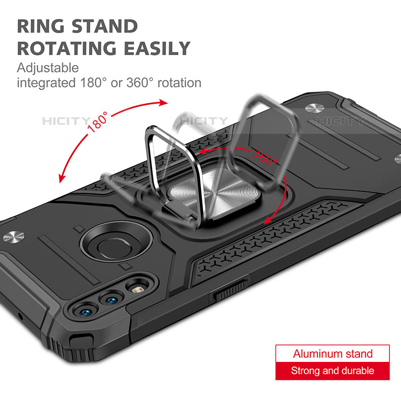 Funda Bumper Silicona y Plastico Mate Carcasa con Magnetico Anillo de dedo Soporte MQ1 para Samsung Galaxy M01s