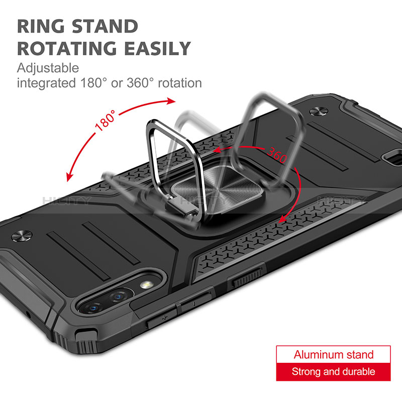 Funda Bumper Silicona y Plastico Mate Carcasa con Magnetico Anillo de dedo Soporte MQ1 para Samsung Galaxy M10