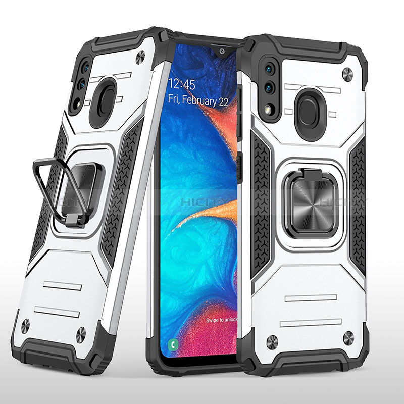 Funda Bumper Silicona y Plastico Mate Carcasa con Magnetico Anillo de dedo Soporte MQ1 para Samsung Galaxy M10S