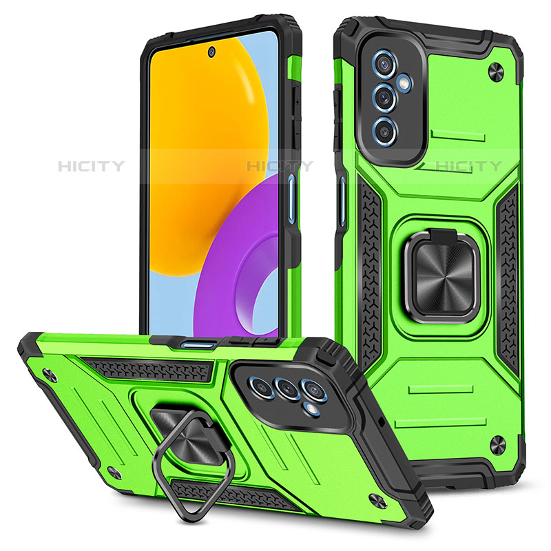 Funda Bumper Silicona y Plastico Mate Carcasa con Magnetico Anillo de dedo Soporte MQ1 para Samsung Galaxy M52 5G