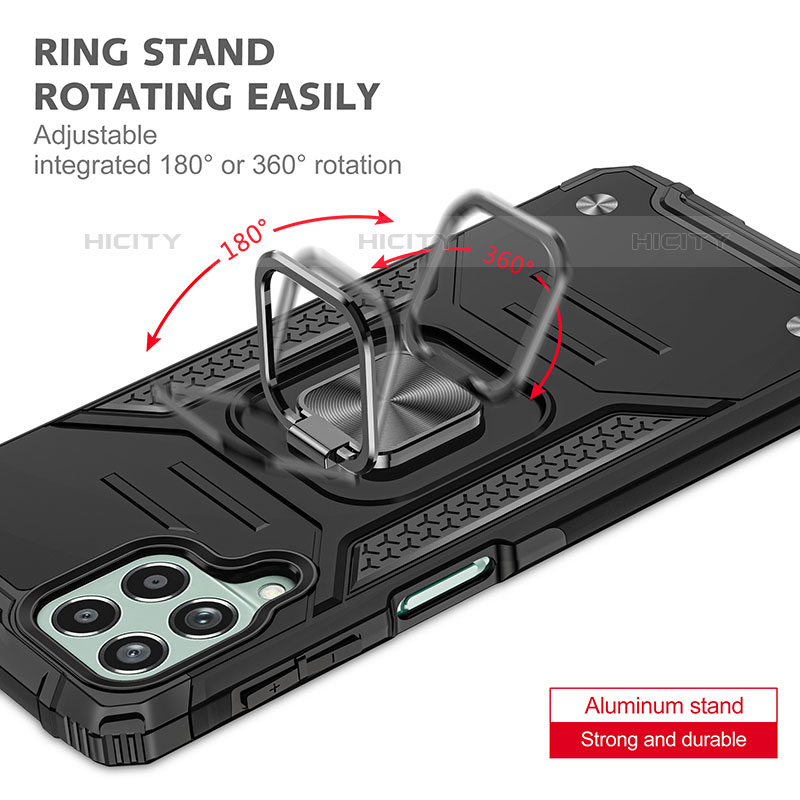Funda Bumper Silicona y Plastico Mate Carcasa con Magnetico Anillo de dedo Soporte MQ1 para Samsung Galaxy M53 5G