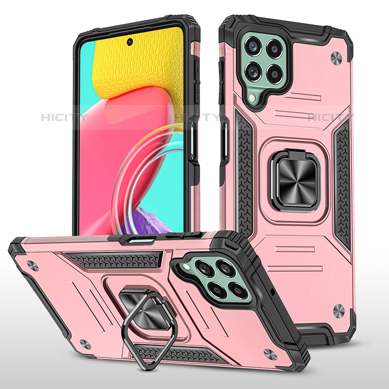 Funda Bumper Silicona y Plastico Mate Carcasa con Magnetico Anillo de dedo Soporte MQ1 para Samsung Galaxy M53 5G