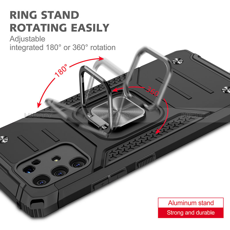 Funda Bumper Silicona y Plastico Mate Carcasa con Magnetico Anillo de dedo Soporte MQ1 para Samsung Galaxy M80S