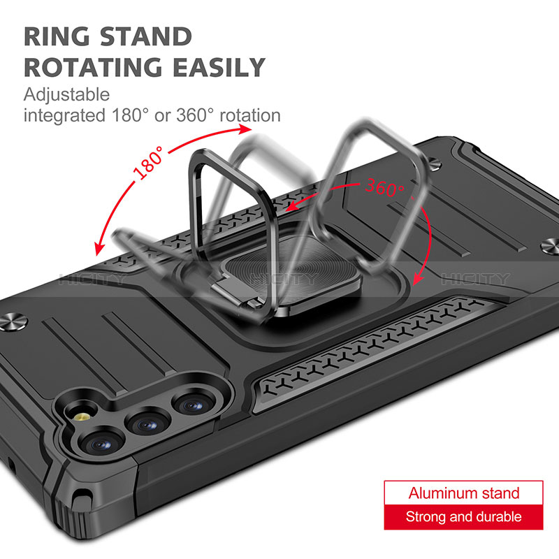 Funda Bumper Silicona y Plastico Mate Carcasa con Magnetico Anillo de dedo Soporte MQ1 para Samsung Galaxy Note 10 5G