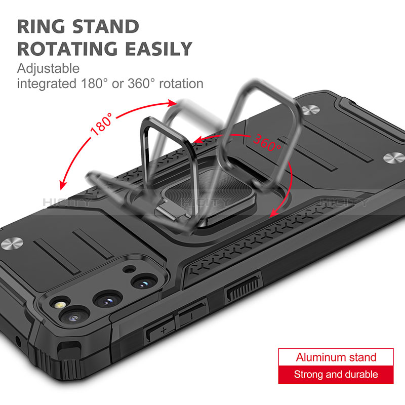 Funda Bumper Silicona y Plastico Mate Carcasa con Magnetico Anillo de dedo Soporte MQ1 para Samsung Galaxy S20 5G