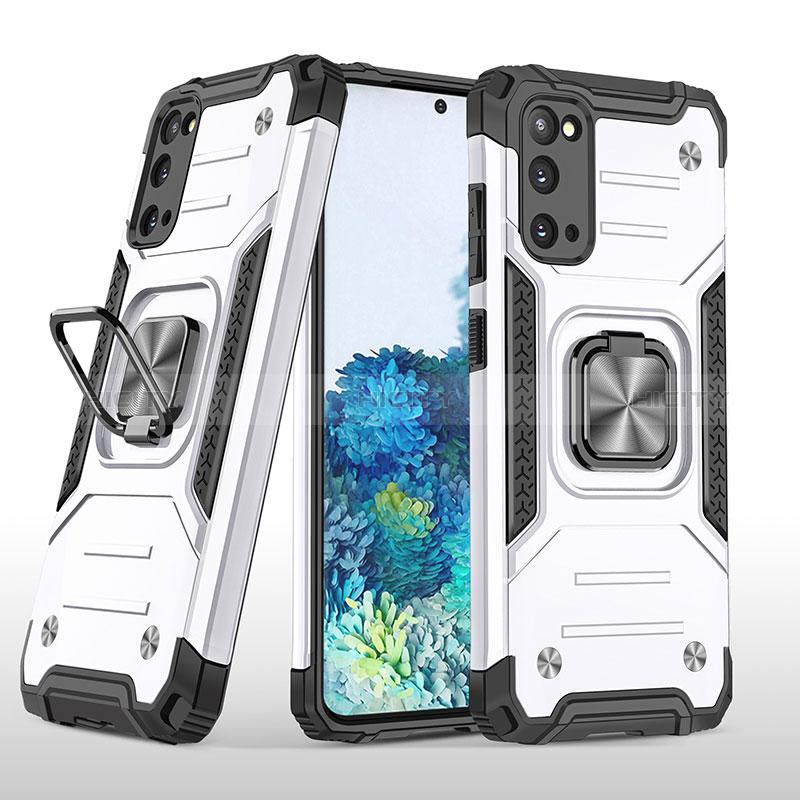 Funda Bumper Silicona y Plastico Mate Carcasa con Magnetico Anillo de dedo Soporte MQ1 para Samsung Galaxy S20 5G