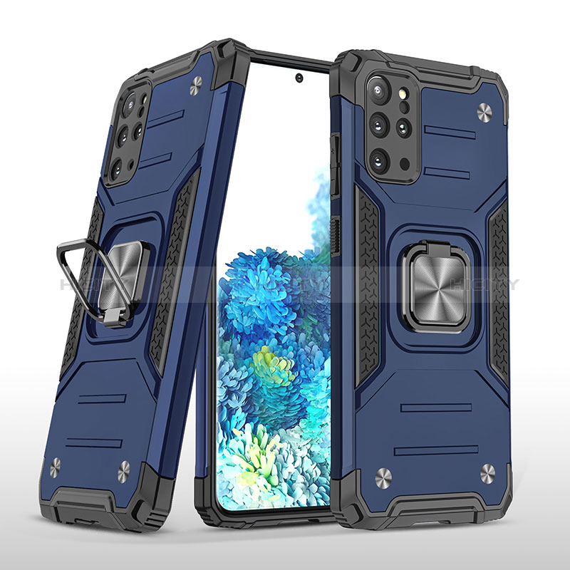 Funda Bumper Silicona y Plastico Mate Carcasa con Magnetico Anillo de dedo Soporte MQ1 para Samsung Galaxy S20 Plus 5G