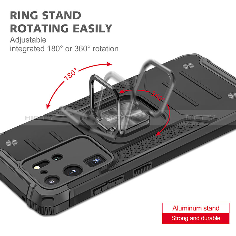 Funda Bumper Silicona y Plastico Mate Carcasa con Magnetico Anillo de dedo Soporte MQ1 para Samsung Galaxy S20 Ultra 5G