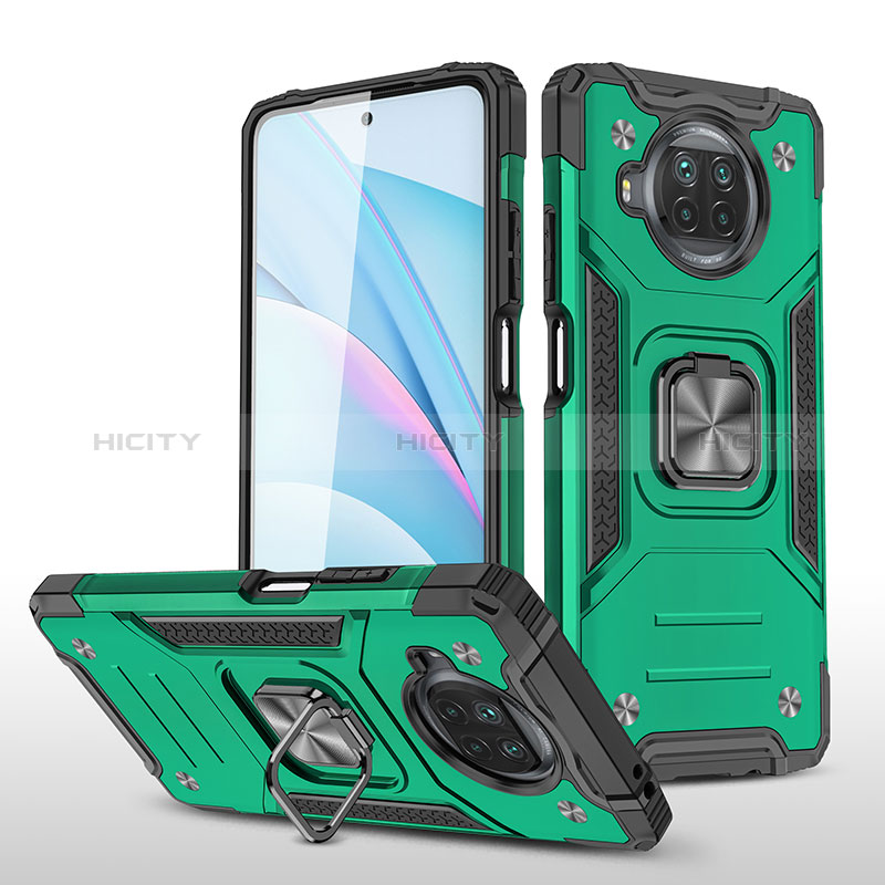 Funda Bumper Silicona y Plastico Mate Carcasa con Magnetico Anillo de dedo Soporte MQ1 para Xiaomi Mi 10i 5G