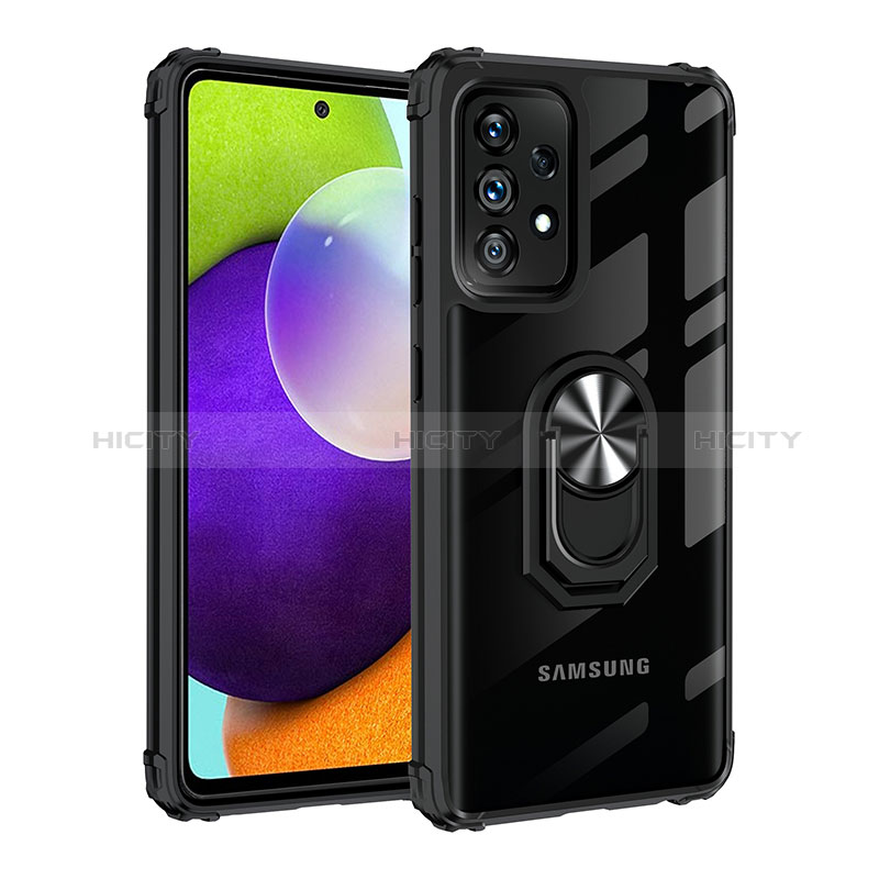 Funda Bumper Silicona y Plastico Mate Carcasa con Magnetico Anillo de dedo Soporte MQ2 para Samsung Galaxy A52s 5G