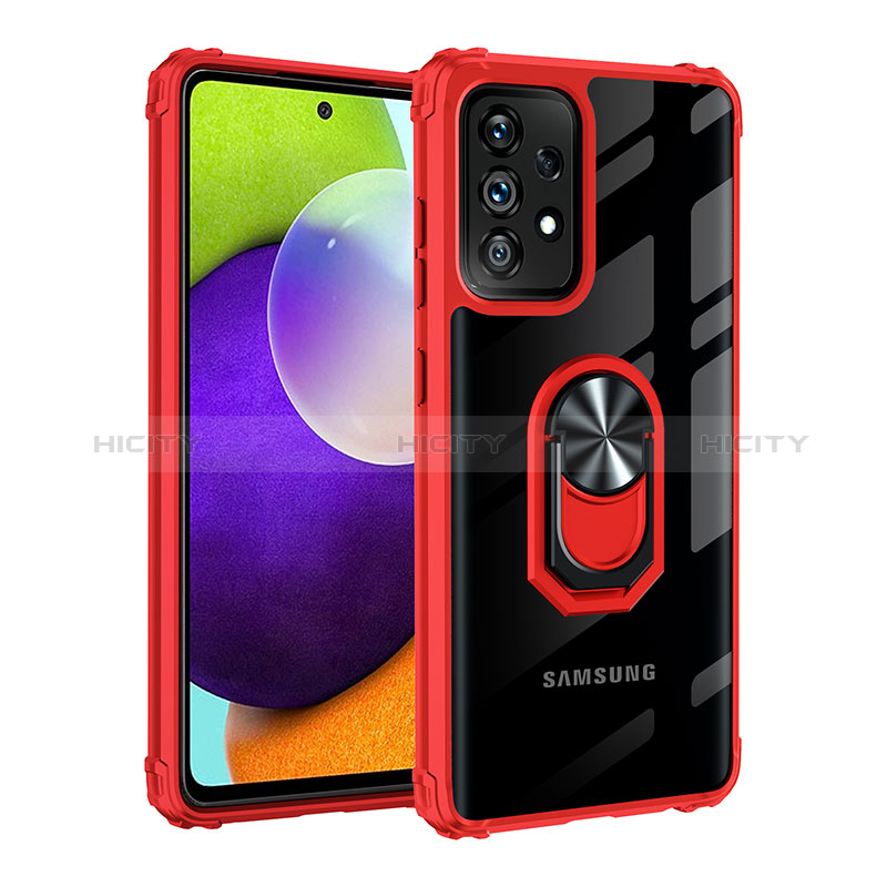 Funda Bumper Silicona y Plastico Mate Carcasa con Magnetico Anillo de dedo Soporte MQ2 para Samsung Galaxy A52s 5G