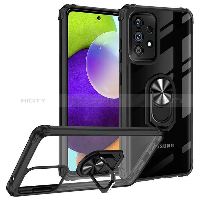 Funda Bumper Silicona y Plastico Mate Carcasa con Magnetico Anillo de dedo Soporte MQ2 para Samsung Galaxy A52s 5G