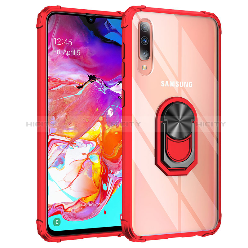 Funda Bumper Silicona y Plastico Mate Carcasa con Magnetico Anillo de dedo Soporte MQ2 para Samsung Galaxy A70