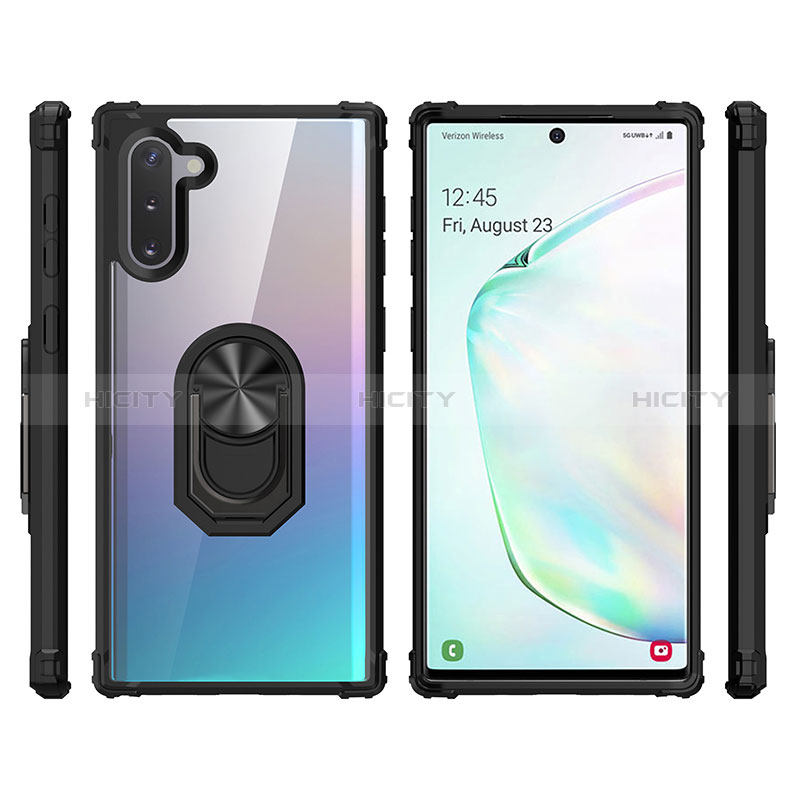 Funda Bumper Silicona y Plastico Mate Carcasa con Magnetico Anillo de dedo Soporte MQ2 para Samsung Galaxy Note 10 5G