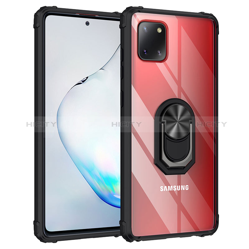 Funda Bumper Silicona y Plastico Mate Carcasa con Magnetico Anillo de dedo Soporte MQ2 para Samsung Galaxy Note 10 Lite