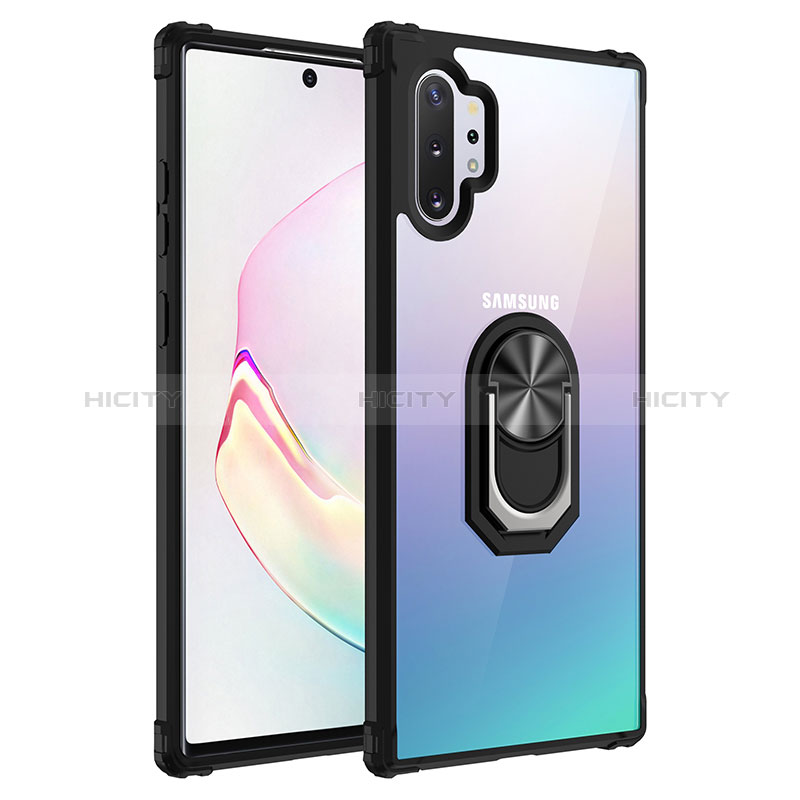 Funda Bumper Silicona y Plastico Mate Carcasa con Magnetico Anillo de dedo Soporte MQ2 para Samsung Galaxy Note 10 Plus 5G