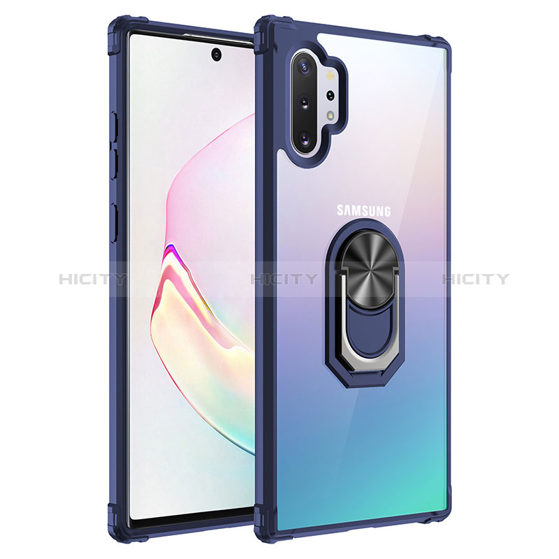 Funda Bumper Silicona y Plastico Mate Carcasa con Magnetico Anillo de dedo Soporte MQ2 para Samsung Galaxy Note 10 Plus 5G