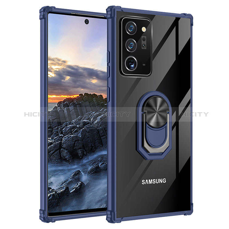 Funda Bumper Silicona y Plastico Mate Carcasa con Magnetico Anillo de dedo Soporte MQ2 para Samsung Galaxy Note 20 Ultra 5G