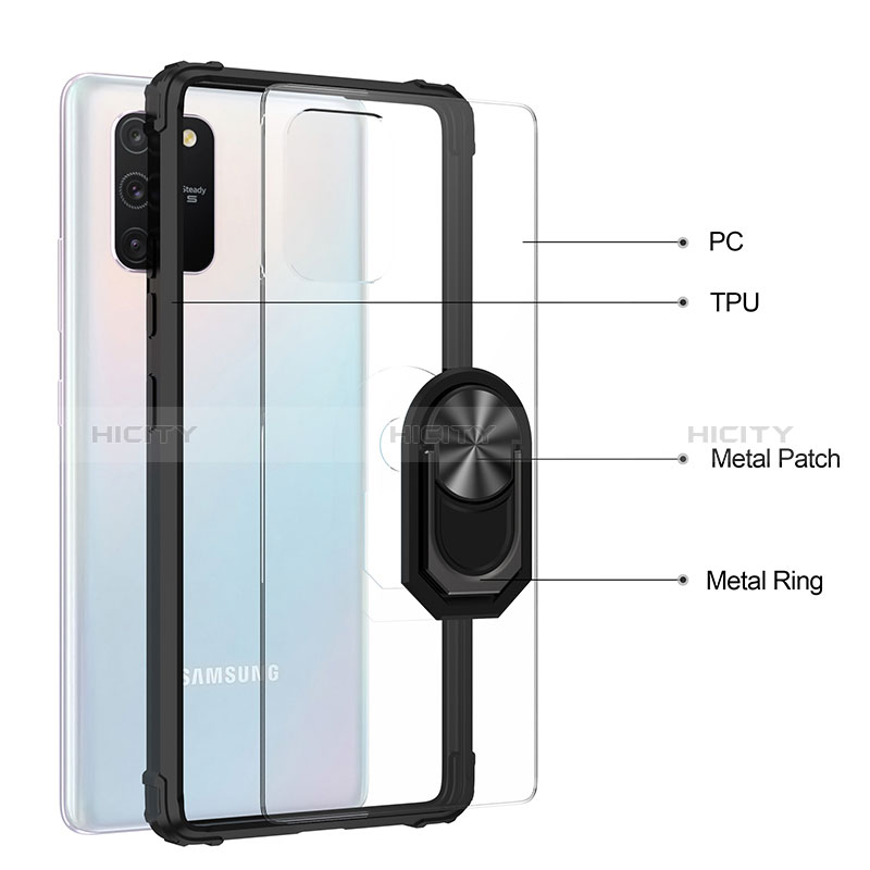 Funda Bumper Silicona y Plastico Mate Carcasa con Magnetico Anillo de dedo Soporte MQ2 para Samsung Galaxy S10 Lite