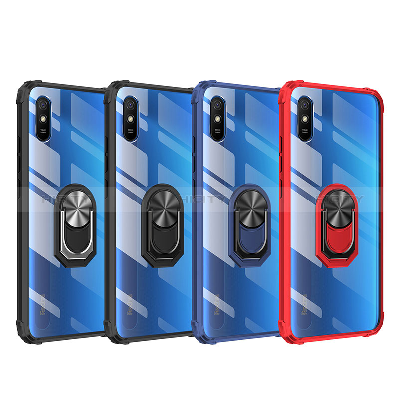 Funda Bumper Silicona y Plastico Mate Carcasa con Magnetico Anillo de dedo Soporte MQ2 para Xiaomi Redmi 9AT