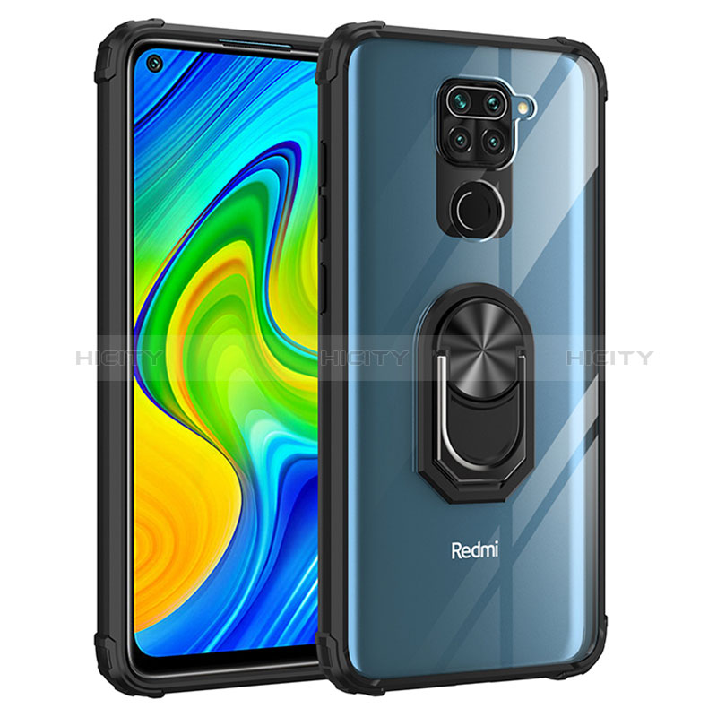 Funda Bumper Silicona y Plastico Mate Carcasa con Magnetico Anillo de dedo Soporte MQ2 para Xiaomi Redmi Note 9