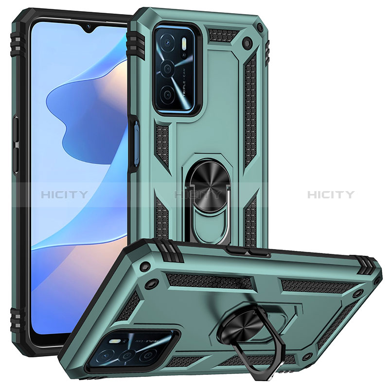 Funda Bumper Silicona y Plastico Mate Carcasa con Magnetico Anillo de dedo Soporte MQ3 para Oppo A54s