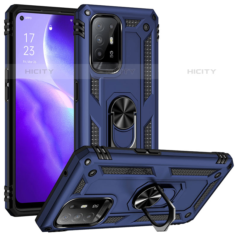 Funda Bumper Silicona y Plastico Mate Carcasa con Magnetico Anillo de dedo Soporte MQ3 para Oppo A94 5G