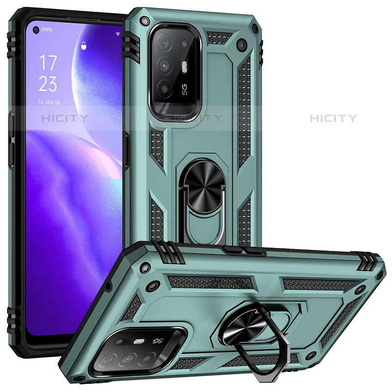 Funda Bumper Silicona y Plastico Mate Carcasa con Magnetico Anillo de dedo Soporte MQ3 para Oppo A94 5G