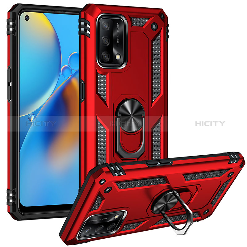 Funda Bumper Silicona y Plastico Mate Carcasa con Magnetico Anillo de dedo Soporte MQ3 para Oppo A95 4G