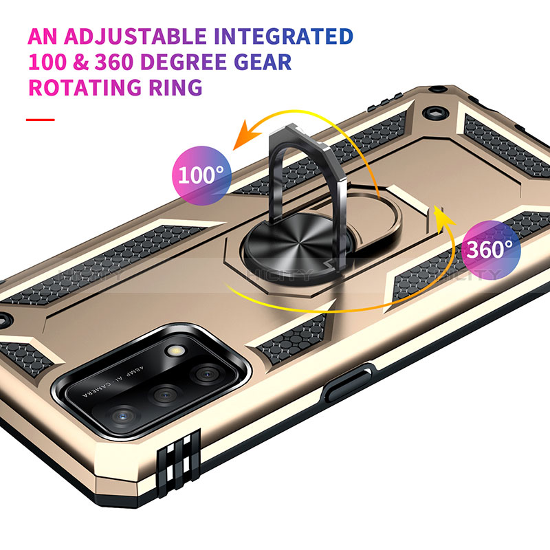 Funda Bumper Silicona y Plastico Mate Carcasa con Magnetico Anillo de dedo Soporte MQ3 para Oppo F19