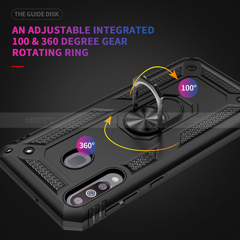 Funda Bumper Silicona y Plastico Mate Carcasa con Magnetico Anillo de dedo Soporte MQ3 para Samsung Galaxy A40s